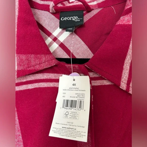 George Plus Size Plaid Shacket - Picture 2 of 5